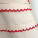 Herve Leger Scalloped A-Line Bandage Dress Ivory/Coral Size Small