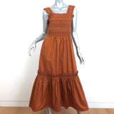 SEA Midi Dress Phoebe Brown Smocked Cotton Size Medium