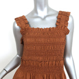 SEA Midi Dress Phoebe Brown Smocked Cotton Size Medium