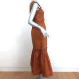 SEA Midi Dress Phoebe Brown Smocked Cotton Size Medium