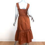 SEA Midi Dress Phoebe Brown Smocked Cotton Size Medium