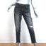 Moussy Vintage Skinny Jeans Glendele Black Distressed Stretch Denim Size 27