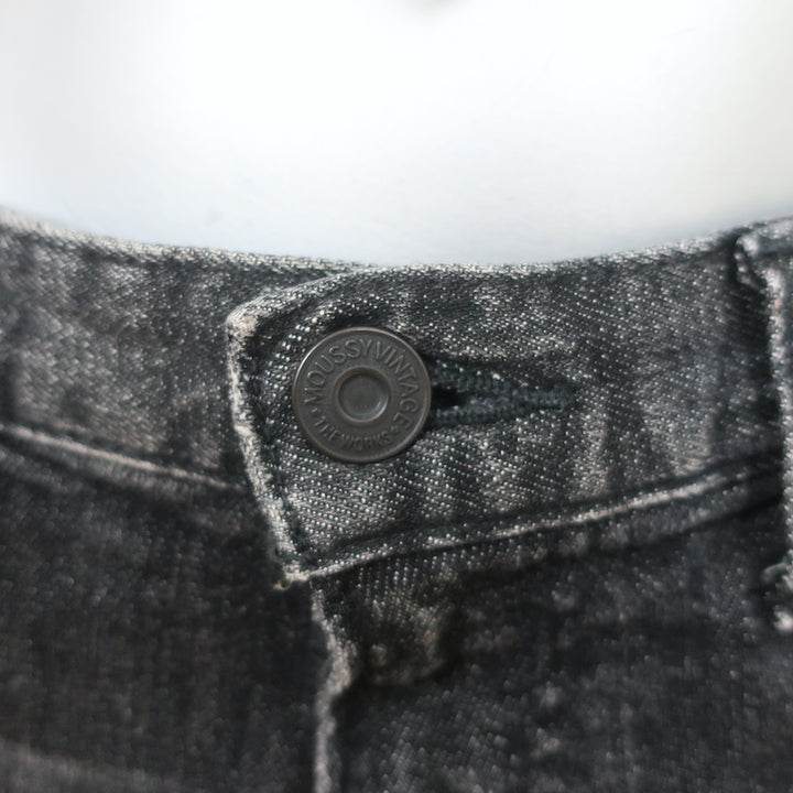 Moussy Vintage Skinny Jeans Glendele Black Distressed Stretch Denim Size 27
