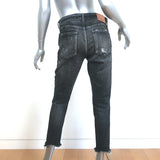 Moussy Vintage Skinny Jeans Glendele Black Distressed Stretch Denim Size 27