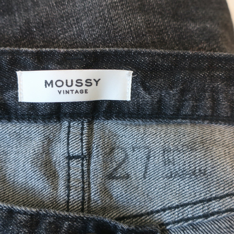 Moussy Vintage Skinny Jeans Glendele Black Distressed Stretch Denim Size 27