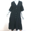 XIRENA Tiered Midi Dress Kendall Black Crinkled Gauze Size Extra Small