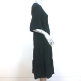 XIRENA Tiered Midi Dress Kendall Black Crinkled Gauze Size Extra Small