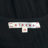XIRENA Tiered Midi Dress Kendall Black Crinkled Gauze Size Extra Small