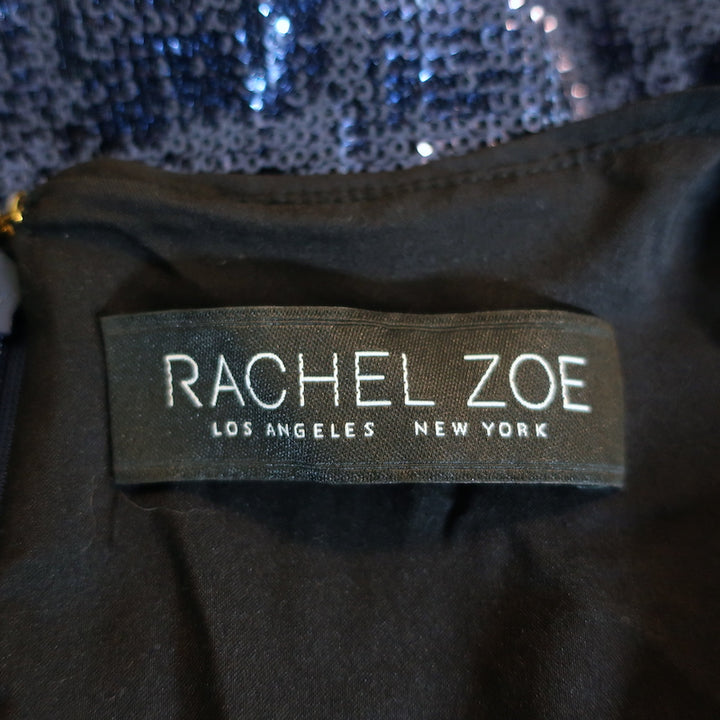 Rachel Zoe Clover Sequin Peplum Top Navy Size 4 Flutter Sleeve Blouse