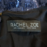 Rachel Zoe Clover Sequin Peplum Top Navy Size 4 Flutter Sleeve Blouse