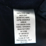 Barneys New York Goat Fur & Wool Coat Navy Size Small NEW