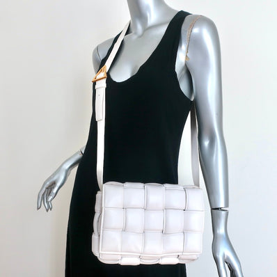 Bottega Veneta Padded Cassette Bag White Leather Small Crossbody