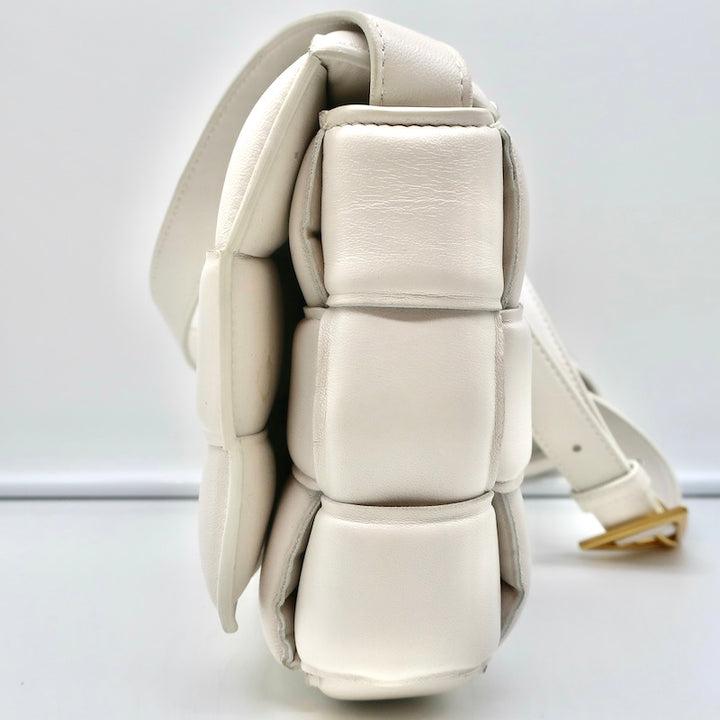 Bottega Veneta Padded Cassette Bag White Leather Small Crossbody