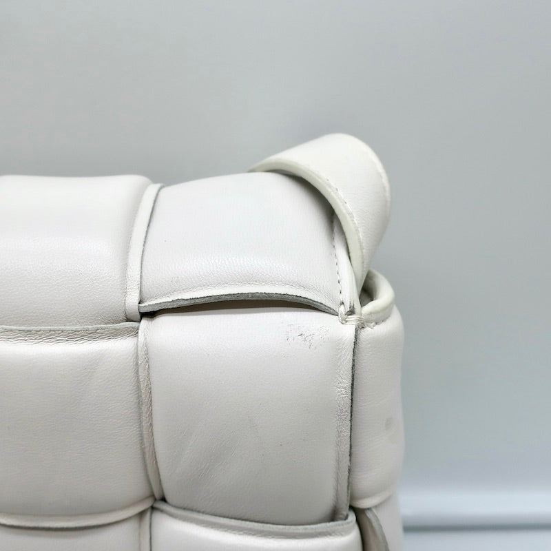 Bottega Veneta Padded Cassette Bag White Leather Small Crossbody