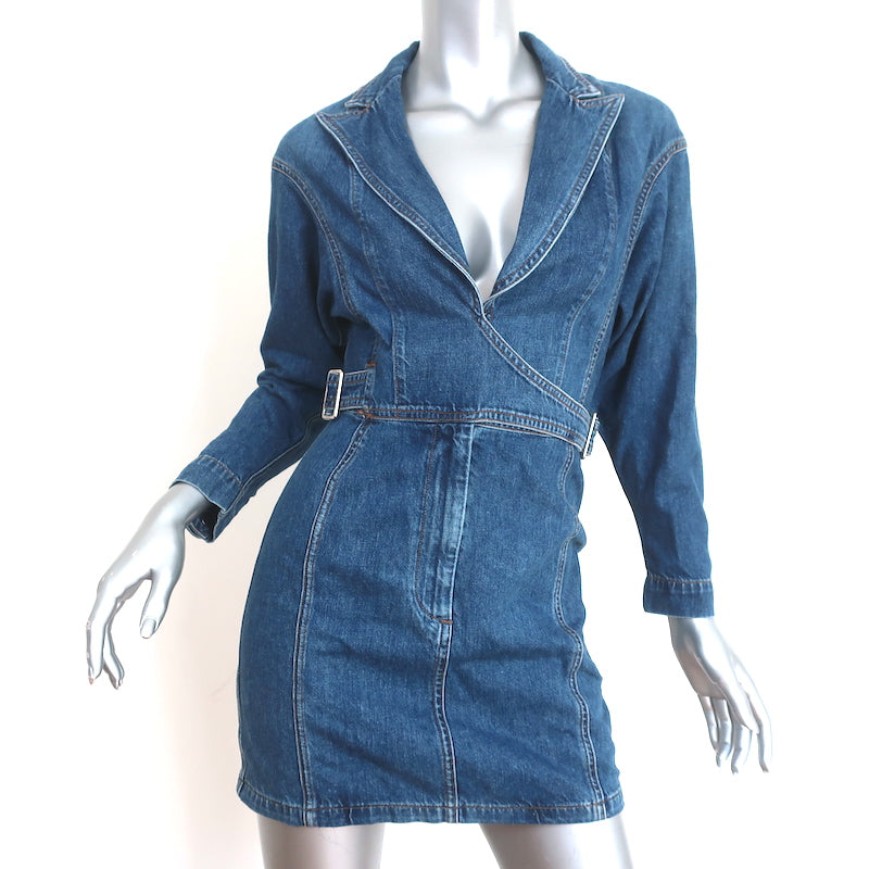 Jean Atelier Denim Wrap Dress Blue Cotton Size 2 Celebrity Owned Jean Atelier Denim Wrap Dress Blue Cotton Size 2 Celebrity Owned