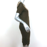 Roberto Cavalli Chain-Embellished Mini Dress Olive Ruched Jersey Size 44