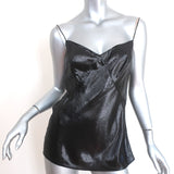 Saint Laurent Metallic Tank Top Black Silk-Blend Size 38