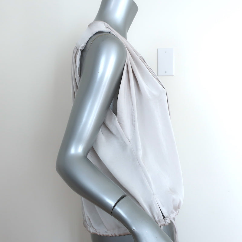 Isabel Marant Etoile Drawstring Top Hervey Silver Size 34 Sleeveless Blouse