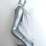 Isabel Marant Etoile Drawstring Top Hervey Silver Size 34 Sleeveless Blouse