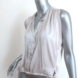 Isabel Marant Etoile Drawstring Top Hervey Silver Size 34 Sleeveless Blouse