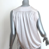 Isabel Marant Etoile Drawstring Top Hervey Silver Size 34 Sleeveless Blouse