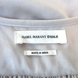 Isabel Marant Etoile Drawstring Top Hervey Silver Size 34 Sleeveless Blouse