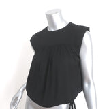 Isabel Marant Etoile Tassel-Tie Top Neo Black Crepe Size 34 Sleeveless Blouse