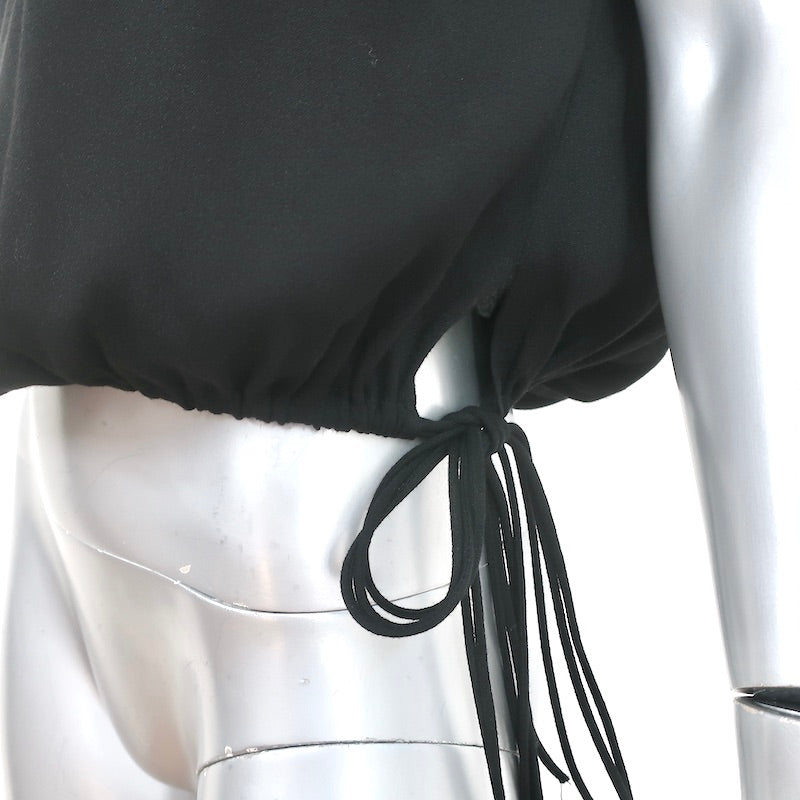 Isabel Marant Etoile Tassel-Tie Top Neo Black Crepe Size 34 Sleeveless Blouse
