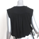 Isabel Marant Etoile Tassel-Tie Top Neo Black Crepe Size 34 Sleeveless Blouse