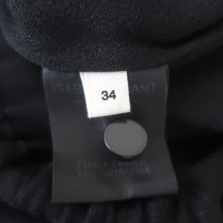 Isabel Marant Etoile Tassel-Tie Top Neo Black Crepe Size 34 Sleeveless Blouse