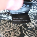 Zimmermann Keyhole Maxi Dress Black Floral Print Crepe Size 0 Long Sleeve