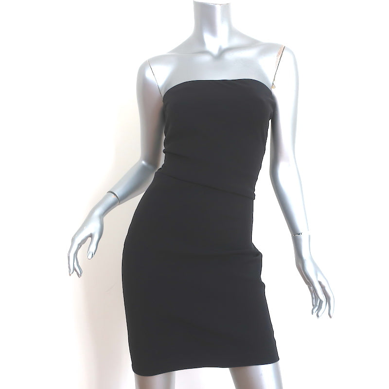 Donna Karan Strapless Mini Dress Black Stretch Silk Size US 4 Celebrity Owned Donna Karan Strapless Mini Dress Black Stretch Silk Size US 4 Celebrity Owned
