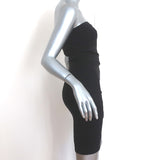 Donna Karan Strapless Mini Dress Black Stretch Silk Size US 4