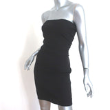 Donna Karan Strapless Mini Dress Black Stretch Silk Size US 4