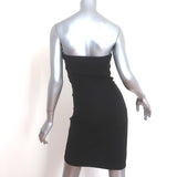 Donna Karan Strapless Mini Dress Black Stretch Silk Size US 4
