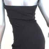 Donna Karan Strapless Mini Dress Black Stretch Silk Size US 4