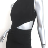 Juan Carlos Obando Cutout Asymmetric Dress Black Silk Size 4 Sleeveless Maxi