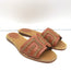 Rene Caovilla Crystal-Embellished Slide Sandals Deena Brown Leather Size 36