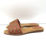 Rene Caovilla Crystal-Embellished Slide Sandals Deena Brown Leather Size 36