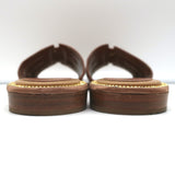 Rene Caovilla Crystal-Embellished Slide Sandals Deena Brown Leather Size 36