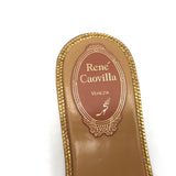 Rene Caovilla Crystal-Embellished Slide Sandals Deena Brown Leather Size 36