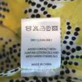 Saloni Ruffle Top Chloe Yellow Printed Silk Chiffon Size 4 Dolman Sleeve Blouse