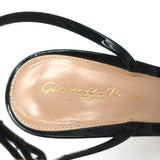 Gianvito Rossi Ribbon d'Orsay Plexi Slingback Pumps Black Patent Leather Size 37