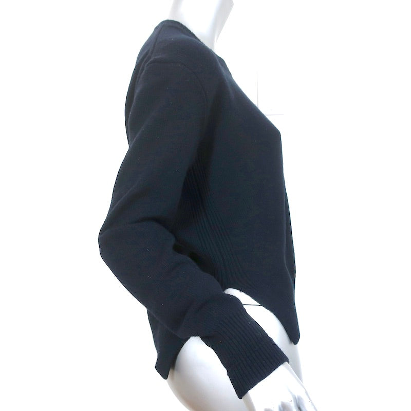 Celine Cashmere Triomphe Sweater Navy Size Small Crewneck Pullover
