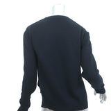 Celine Cashmere Triomphe Sweater Navy Size Small Crewneck Pullover