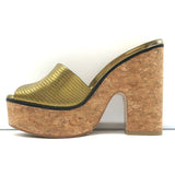 Jimmy Choo Deedee 125 Cork Platform Sandals Gold Metallic Leather Size 36 NEW