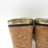 Jimmy Choo Deedee 125 Cork Platform Sandals Gold Metallic Leather Size 36 NEW