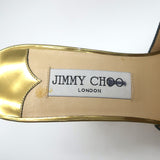 Jimmy Choo Deedee 125 Cork Platform Sandals Gold Metallic Leather Size 36 NEW