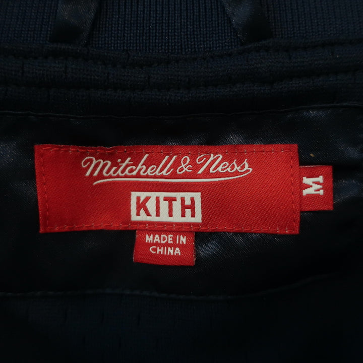 Kith x Mitchell &amp; Ness Satin Warm-Up Jacket Navy Size Medium