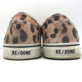 RE/DONE 70s Low Top Skate Sneakers Faded Leopard Print Canvas Size 40 NEW